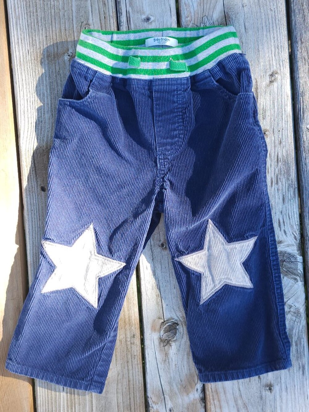 ADORABLE BABY BODEN Star Knee Navy Corduroy Pants Size 18-24 months PLAY PANTS
